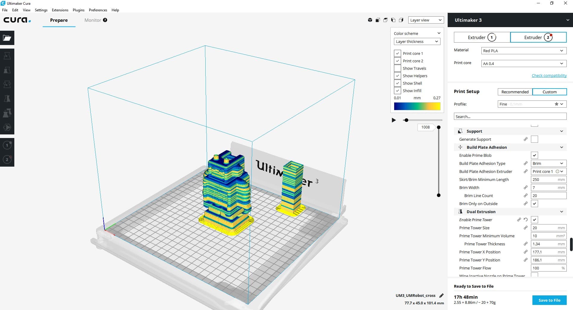 Druckvorbereitung in Ultimaker Cura mit über 300 verschiedenen Einstellungen