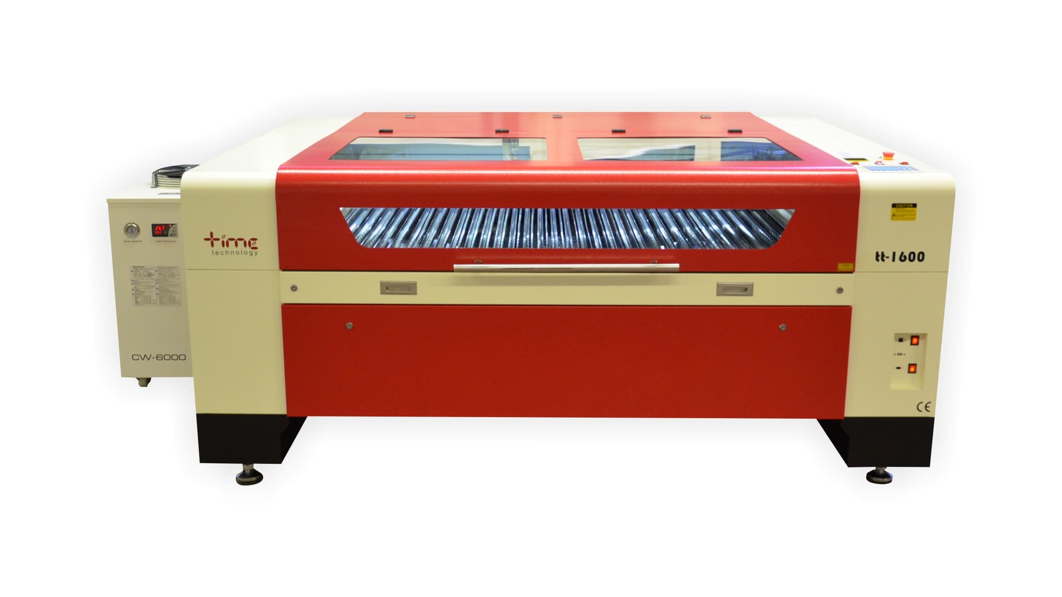 tt1600 has an ideal size (1.6 x 1 m) for example acrylic glass processing. All around hinged
