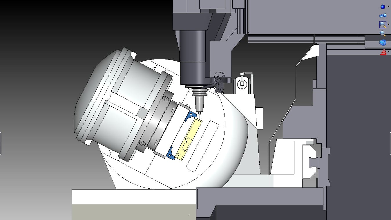 Präzise Maschinenraumsimulation mit Materialabtrag