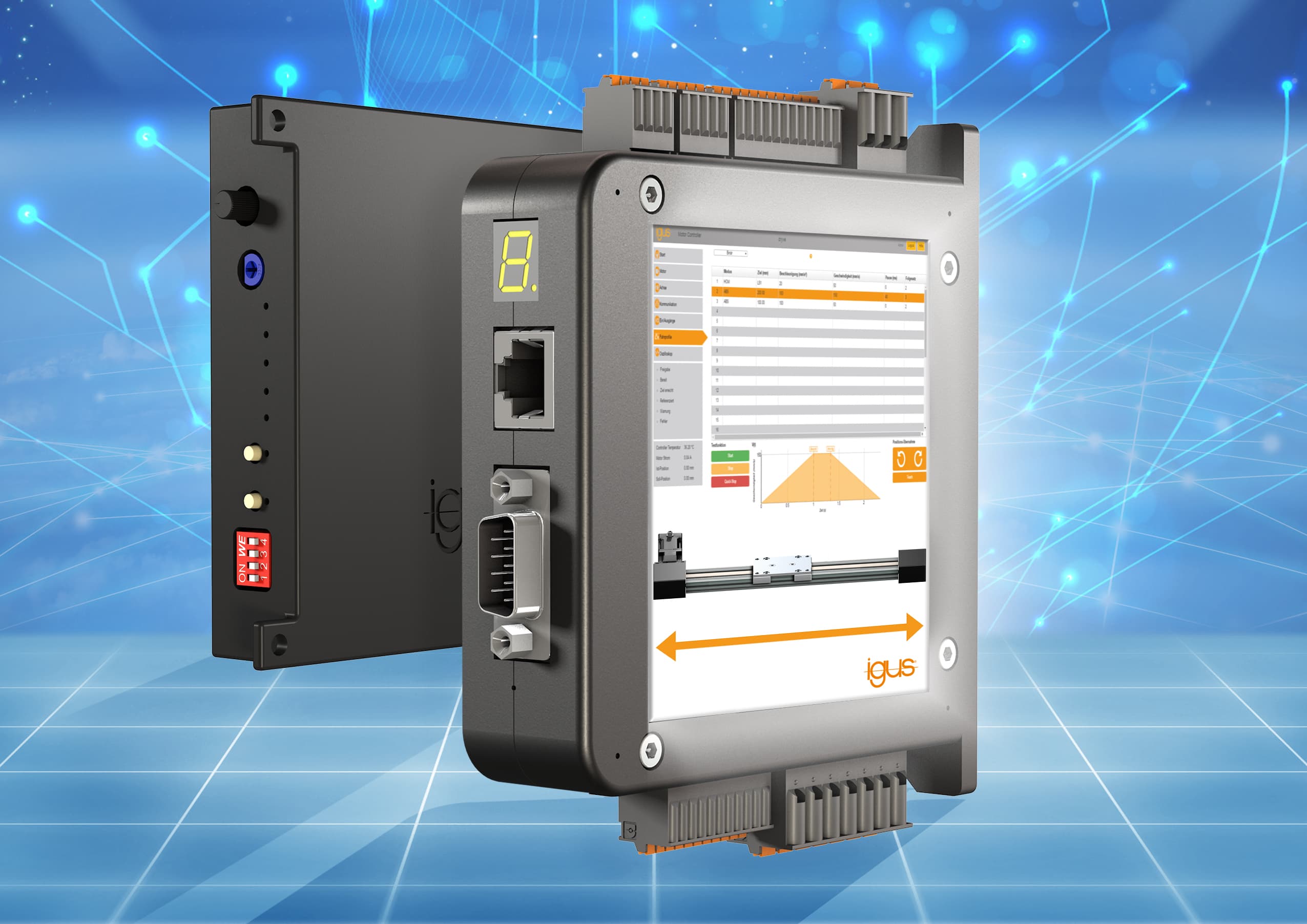 igus Motorsteuerungen dryve D3 und D1 für eine einfache oder komplexe Steuerung von Linearsystemen