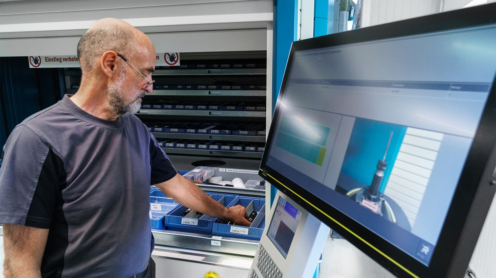 Graphic warehouse interface of the ZOLLER tool management for an easy operation