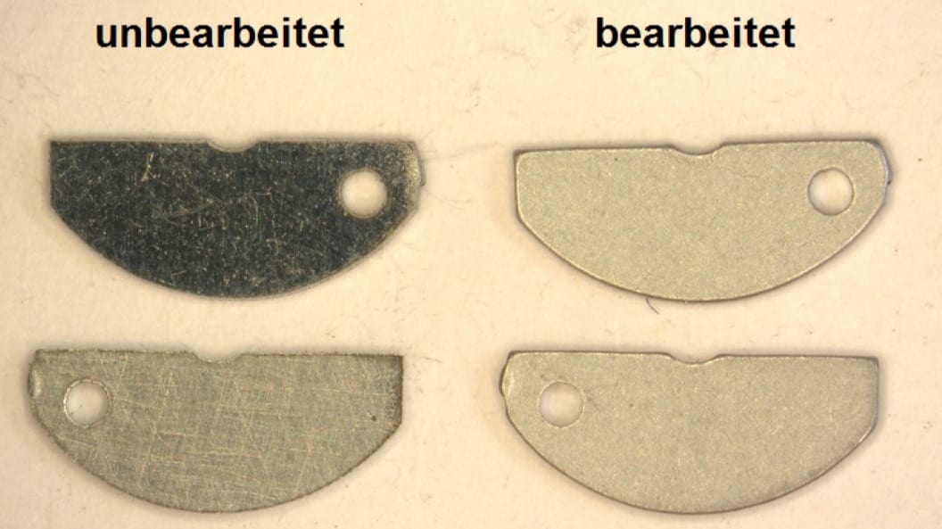 Example laser cut parts: left before processing - right: processed