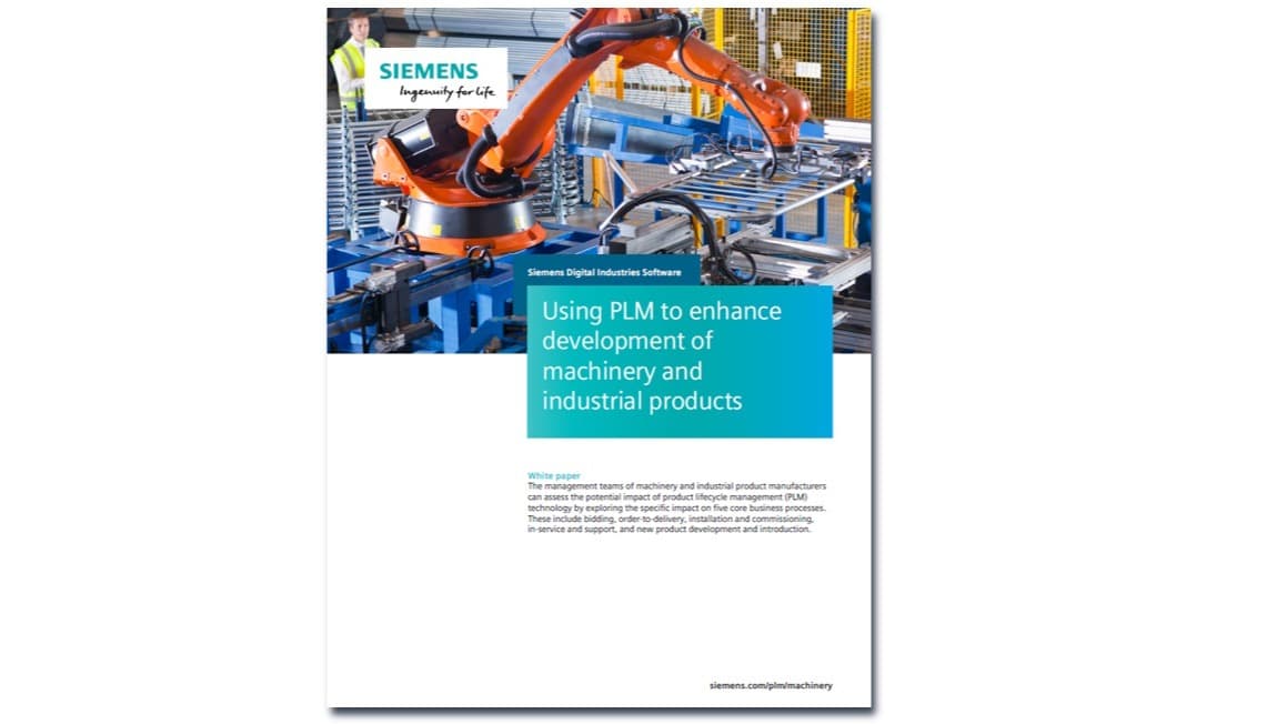 Using PLM to enhance development of machinery and Industrial products